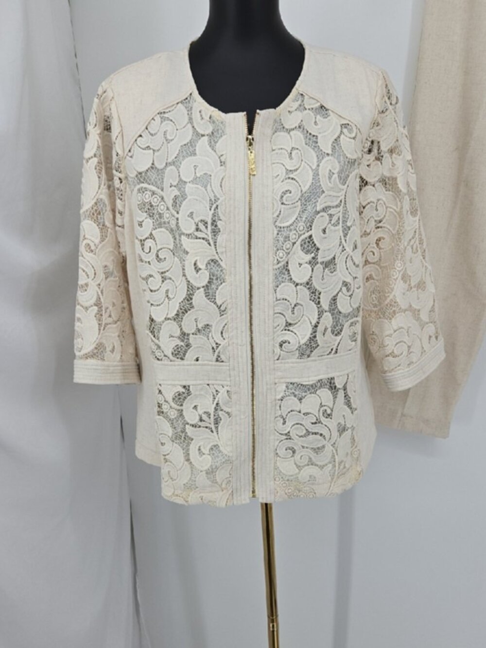 Drapers & Damons Lace Top Linen Jacket Jacket Size XL